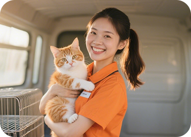 Staff with Cat